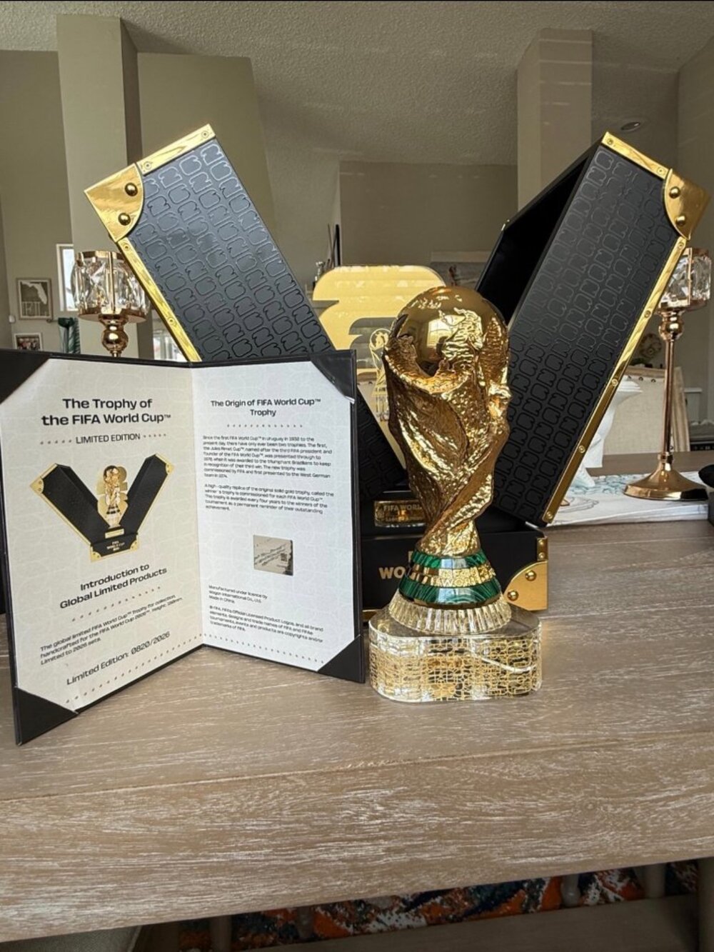2026 FIFA World Cup Collector Edition 24KT Gold Plated Trophy – 1 of Only 2,026